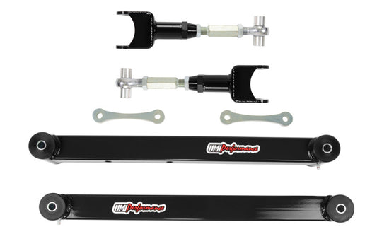 UMI Performance 361517-B Boxed Lower and Adjustable Upper Control Arm Kit Black