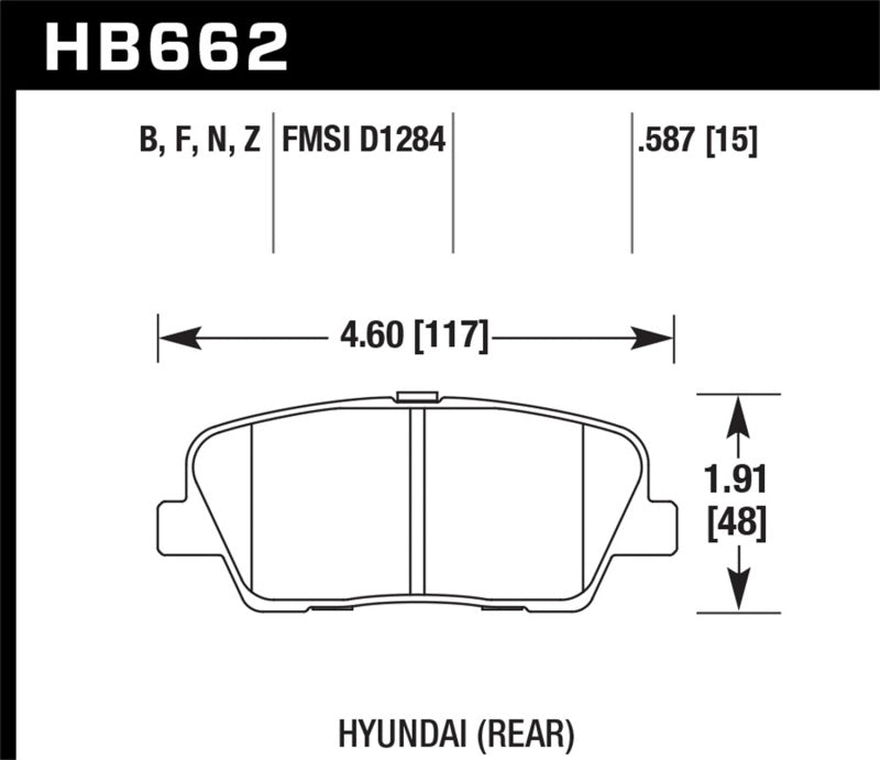 Hawk Performance HB662F.587 HPS Disc Brake Pad, Rear