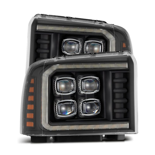 AlphaRex 880319 05-07 Ford F250/350/450/550 Super Duty NOVA LED Projector Headlights Black w/Activation Light & Sequential Signal + Switchback DRL