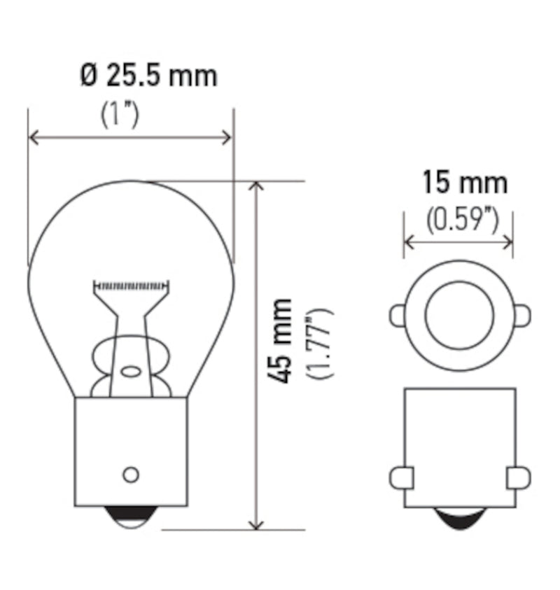 HELLA 7506 12V 21W BA15s S8 Bulb