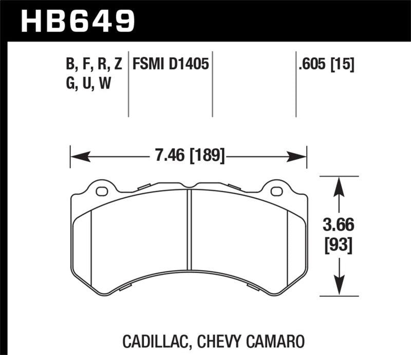Hawk Performance HB649F.605 HPS Performance Street Brake Pads