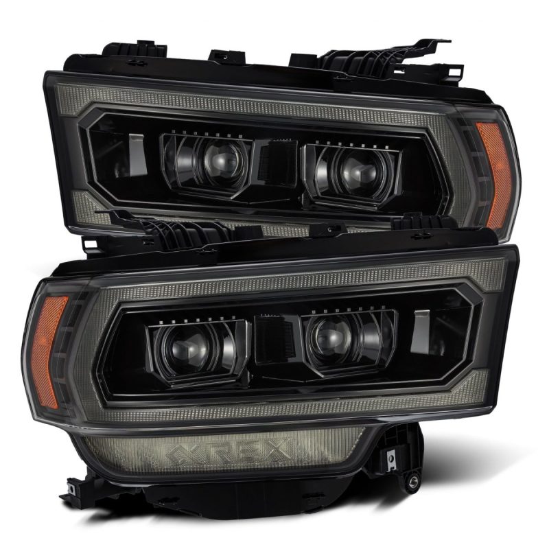 AlphaRex 880549 19-21 Ram 2500 LUXX LED Projector Headlights Plank Style Alpha Black w/Activation Light/Sequential Signal/DRL