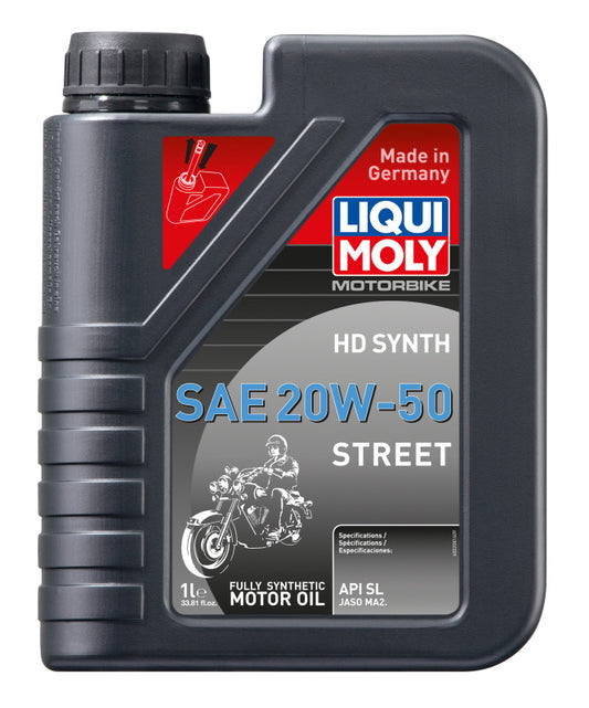 LIQUI MOLY 1L Motorbike HD Synth SAE 20W-50 Street (20100) - Pack of 6