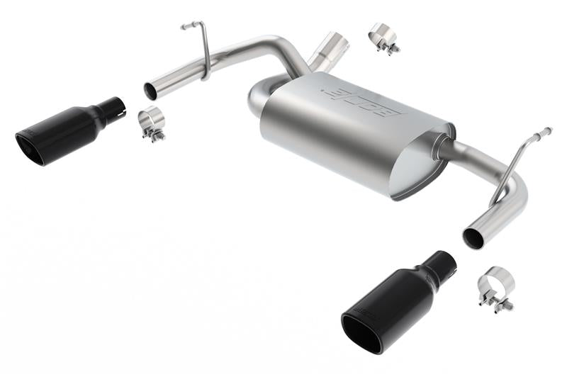 Borla 11834BC 12-16 Jeep Wrangler 3.6AT/MT 4WD 2+4DR S/ SQ /RL/AC SR 2.5in, 2in Tip 3.5 sqx8 Black Chrome - #11834BC