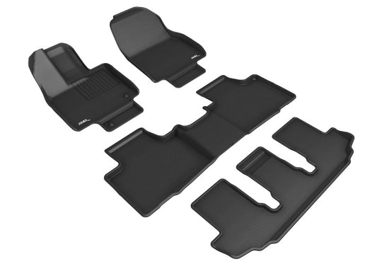 3D MAXpider Kagu Front, Rear & 3rd Row Floor Mats for 2020-2023 Toyota Highlander (8-Seat)