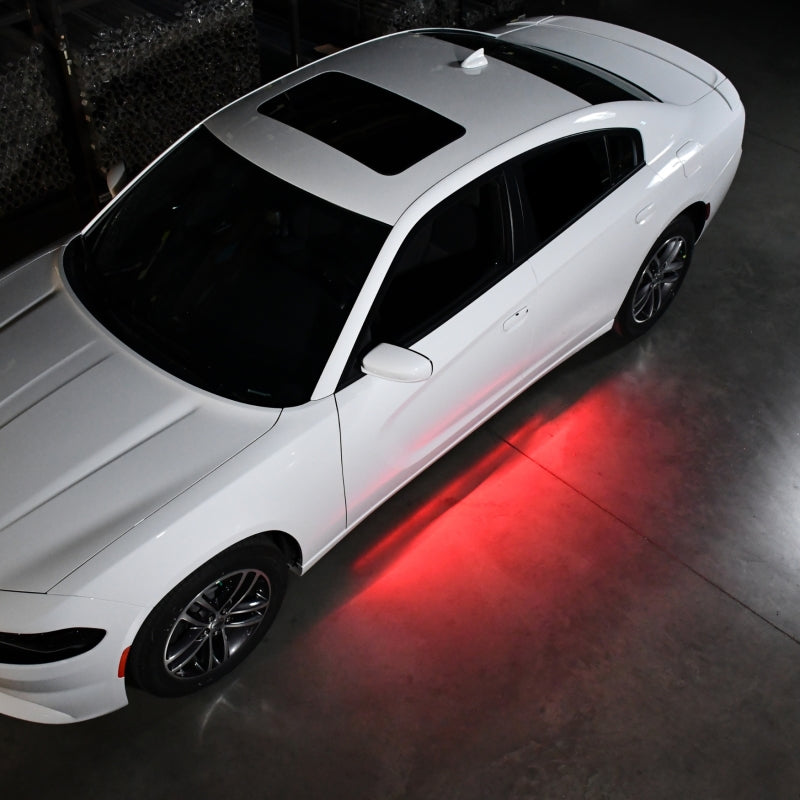 Putco for 2011-2023 Dodge Charger Police Pursuit Blade Rocker Kits Sideliners - Red/Blue with White Override