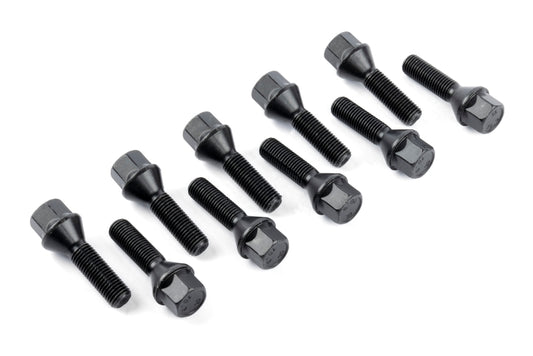 Dinan Lug Bolts - Cone Seat - M12x1.5 - 45mm - Black (Set of 10)