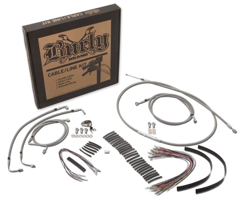 Burly Brand B30-1079 Control Kit Stainless Steel 14 in Gorilla Bar for 2000-2006 Harley-Davidson Touring