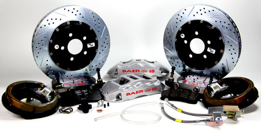 Baer Brakes 60-74 Chevrolet C10 Pickup 15in Extreme+ Rear Brake Kit-Silver- — 6 Lug (6x5.5"BC)