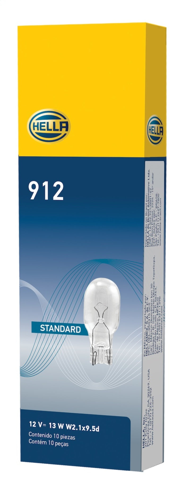 HELLA 912 12V 13W W2.1x9.5d T5 Bulb