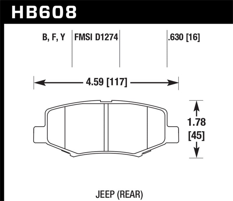 Hawk Performance HB608Y.630 LTS Light Truck and SUV Street Brake Pads