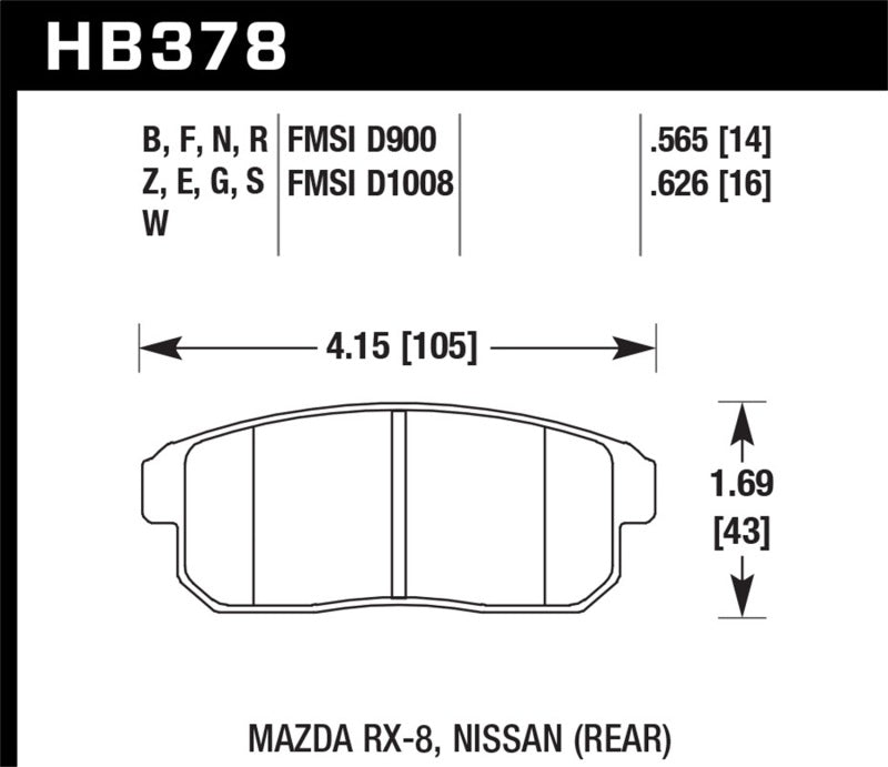 Hawk Performance HB378W.565 DTC-30 Motorsport Brake Pads