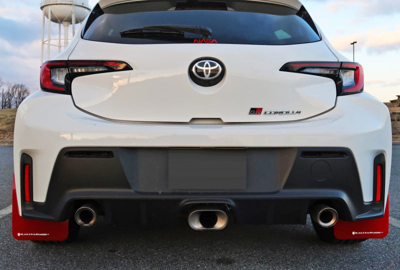 Rally Armor UR Mud Flaps - 2023-2026 Toyota GR Corolla - Red/Black Logo - #MF89-UR-RD-BLK