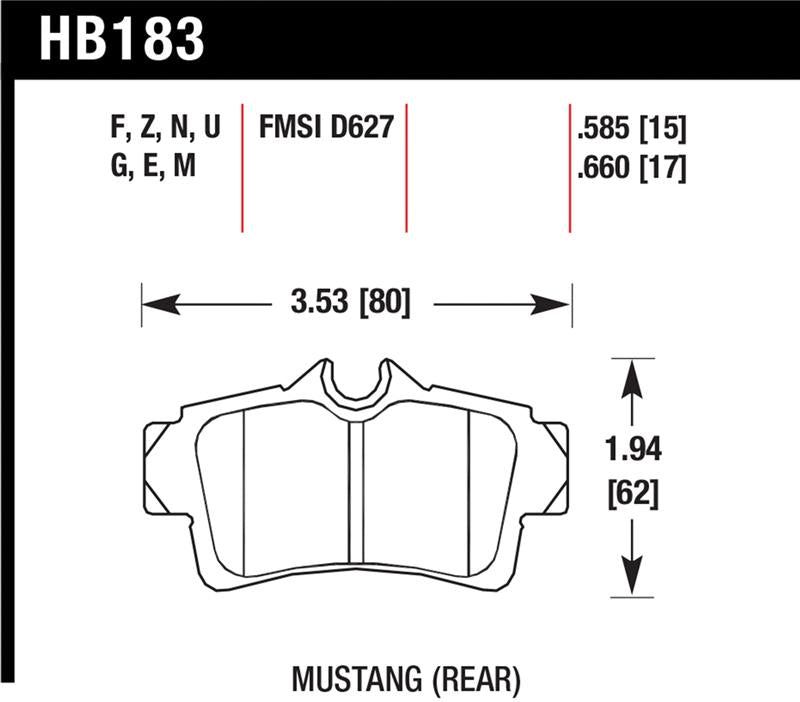 Hawk Performance HB183N.660 HP Plus Crossover Street/Motorsport Brake Pads