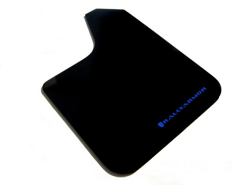 Rally Armor Basic Mud Flaps - Universal - Black/Blue Logo - #MF12-BAS-BL