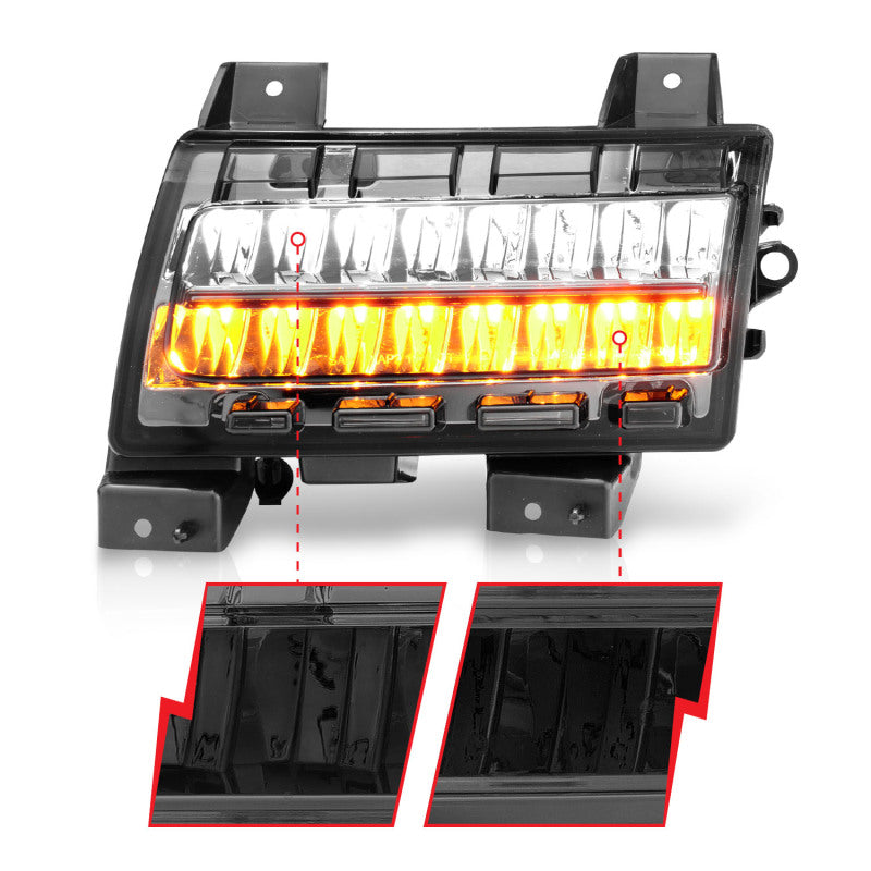 ANZO 2018-2026 Jeep Wrangler LED Side Markers Chrome Housing Smoke Lens w/ Seq. Signal Sport Bulb