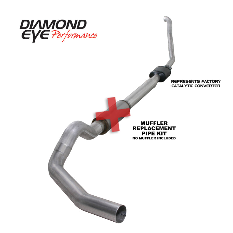 Diamond Eye K5314A-RP 5in Turbo-Back Exhaust Muffler Replacement Pipe - 1994-1997 Ford F-250/F-350 | Aluminized