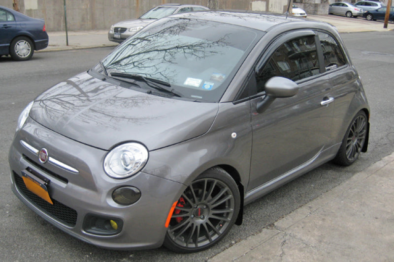Rally Armor UR Mud Flaps - 2012-2019 Fiat 500 - Black/Red Logo - #MF25-UR-BLK/RD
