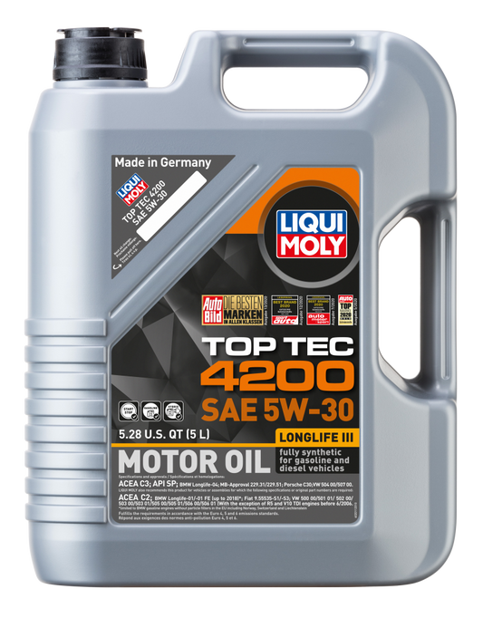 LIQUI MOLY 5L Top Tec 4200 New Generation Motor Oil SAE 5W-30 (2011) - Pack of 4