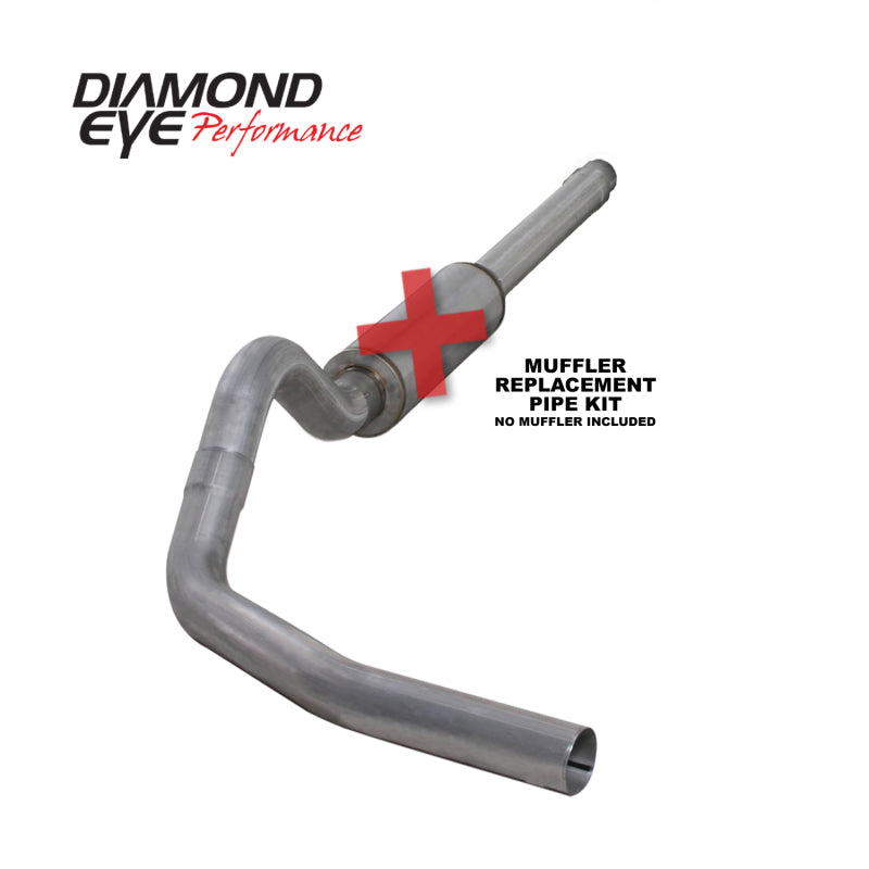Diamond Eye K4310A-RP 4in Cat-Back Exhaust Muffler Replacement Pipe - 1994-1997 Ford F-250/F-350 | Aluminized