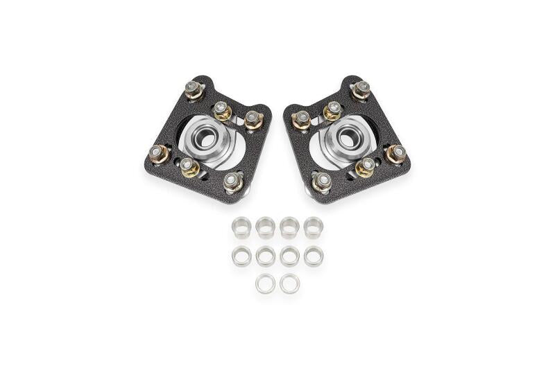 BMR 1994-2004 Ford Mustang Steel Caster Camber Plates - Black Hammertone