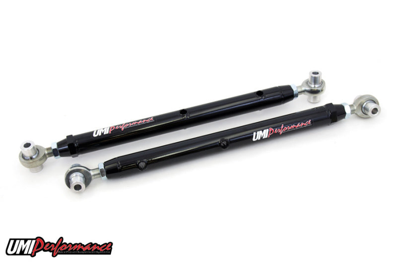 UMI Performance 3027-B Double Adjustable Lower Control Arms with Rod Ends Black