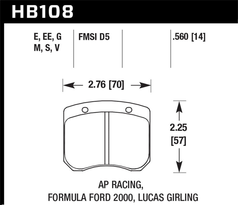 Hawk Performance HB180B.560 HPS 5.0 Street Brake Pads