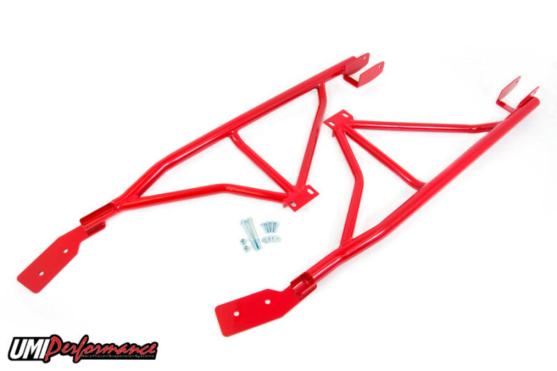 UMI Performance 2003-R 3-Point Subframe Connectors Weld-In Red