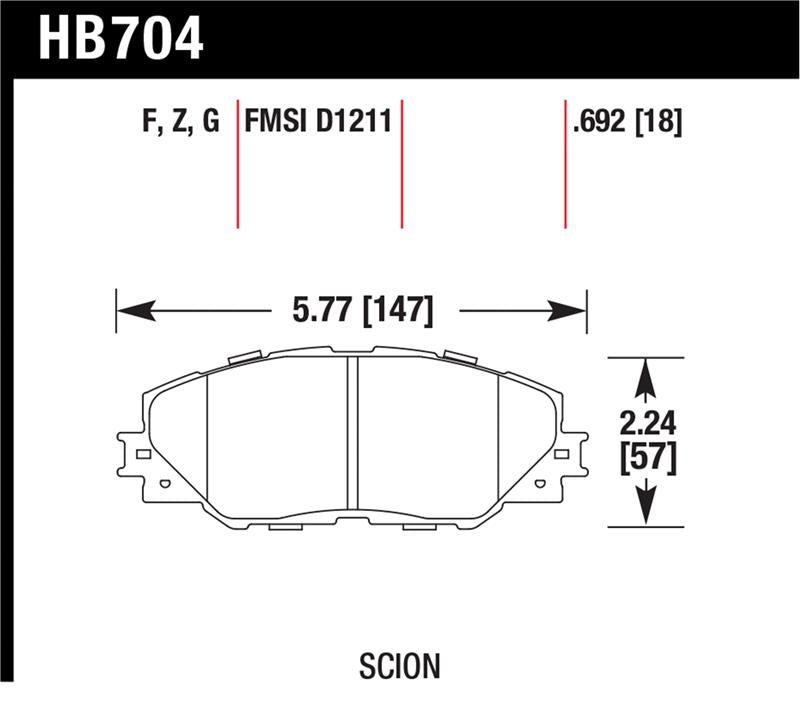 Hawk Performance HB704Z.692 Performance Ceramic Street Brake Pads