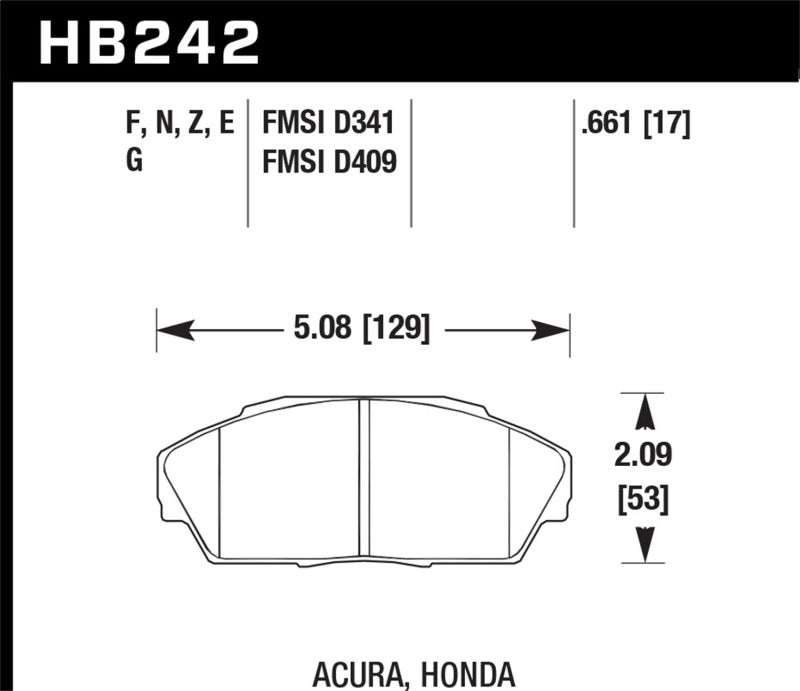 Hawk Performance HB242N.661 HP Plus Crossover Street/Motorsport Brake Pads
