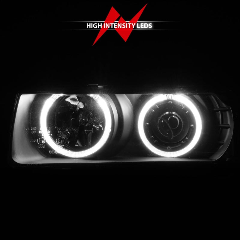 ANZO 1992-1998 BMW 3 Series E36 Projector Headlights w/ Halo Black G2 1 pc