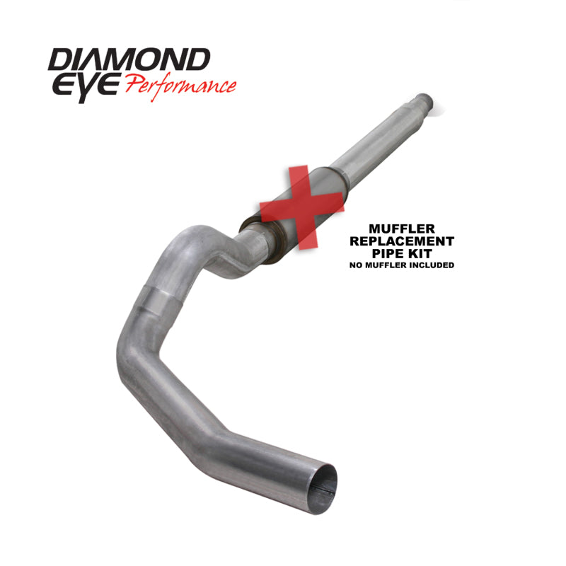 Diamond Eye K5316A-RP 5in Cat-Back Exhaust Muffler Replacement Pipe - 1994-1997 Ford F-250/F-350 | Aluminized