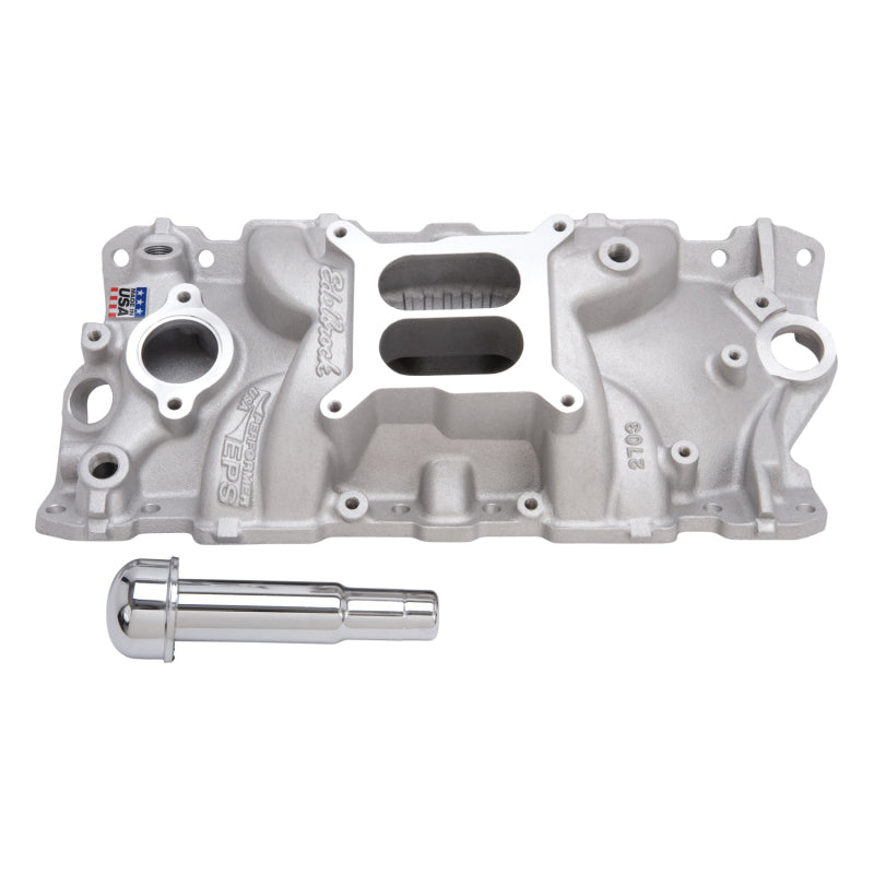Edelbrock 2703 Intake Manifold Performer EPS with Oil Fill Tube And Breather for Small-Block