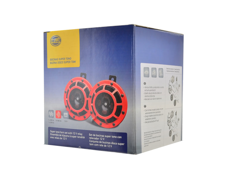 HELLA 003399801 Supertone Horn Kit 12V 300/500Hz Red