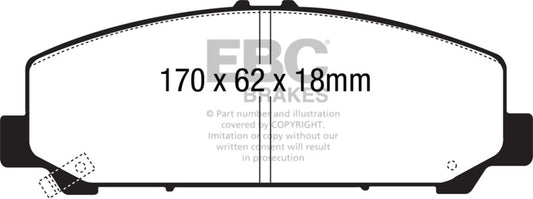 EBC 06-07 Infiniti QX56 5.6 (Akebono) Extra Duty Front Brake Pads ED91808
