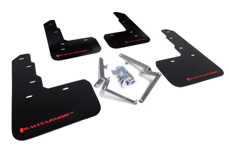 Rally Armor UR Mud Flaps - 2017-2021 Honda Civic - Black/Red Logo - #MF47-UR-BLK/RD