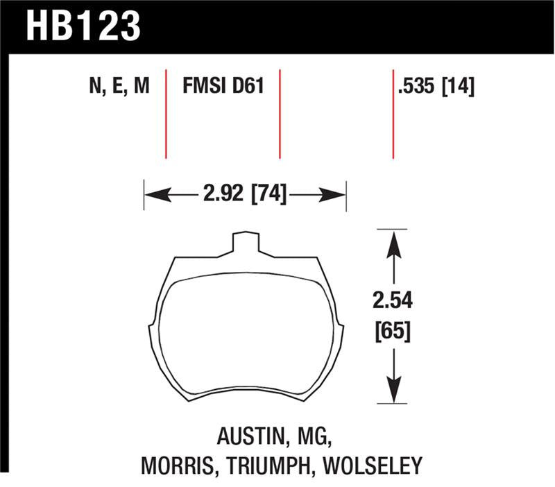 Hawk Performance HB123M.535 Black Motorsport Brake Pads