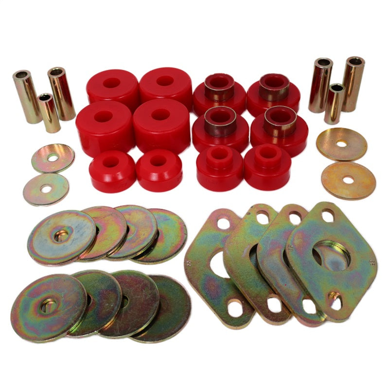 Energy Suspension Body Mount Set-Reg Access & Dbl Cab - Red 8.4109R