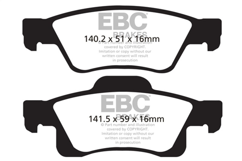 EBC 11+ Dodge Durango 3.6 Extra Duty Rear Brake Pads ED91872