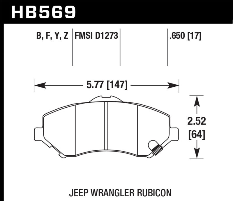 Hawk Performance HB569Y.650 LTS Light Truck and SUV Street Brake Pads