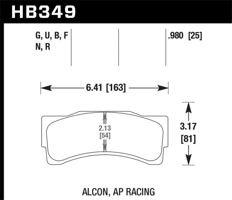 Hawk Performance HB349G.980 DTC-60 Motorsport Brake Pads