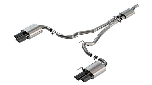 Borla 140981BC 2024 Ford Mustang 2.3L Ecoboost S-Type Black Chrome Catback Exhaust w/ Quad Tips - Non-Active - #140981BC