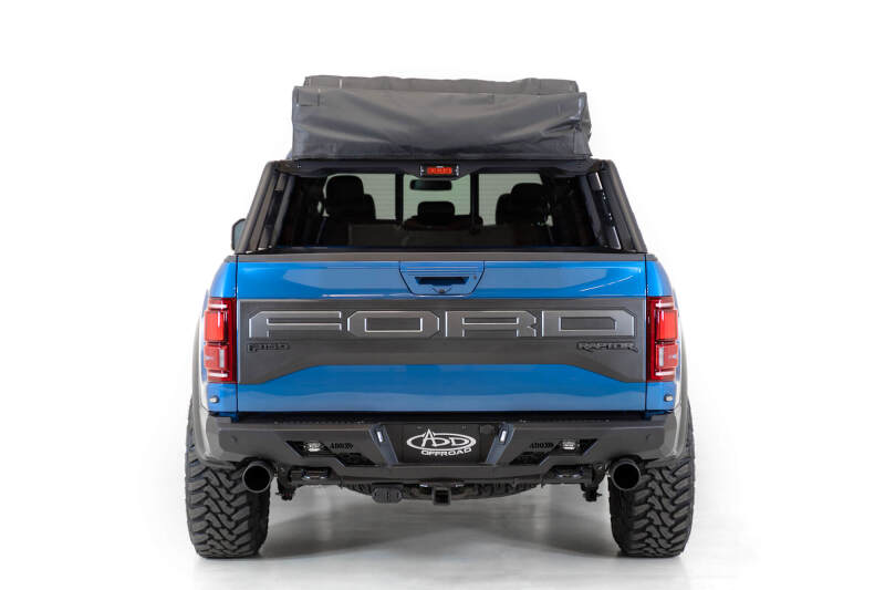 Addictive Desert Designs for 2015+ Ford F-150 Overlander Chase Rack w/ 3rd Brake Light - Hammer Black