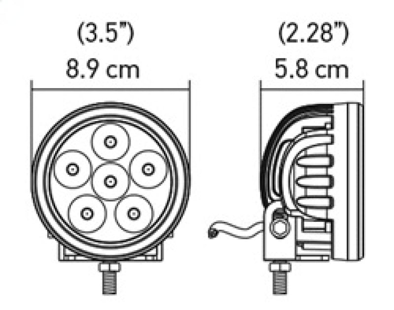 HELLA 357201001 ValueFit 90mm 6 LED Off Road Spot Light