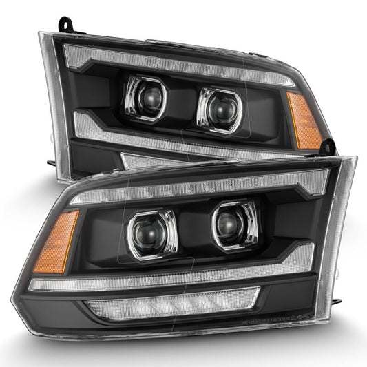 AlphaRex 880558 09-18 Dodge Ram 2500 LUXX LED Projector Headlights Plank Style Black w/Activation Light/Sequential Signal/DRL
