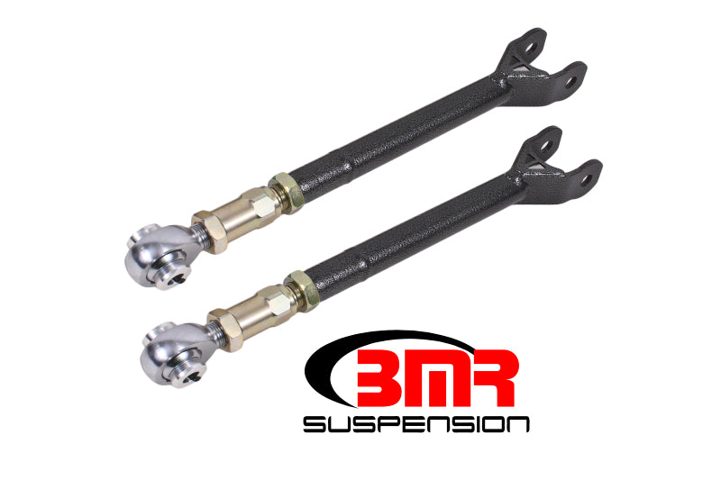 BMR 08-23 Challenger Lower Trailing Arms w/ On-Car Adj. Rod Ends - Black Hammertone