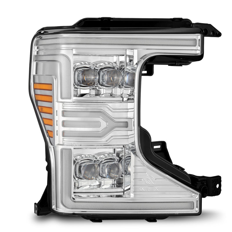 AlphaRex 880339 20-22 Ford F-250/350/450/550 SD NOVA-Series LED Projector Headlights Chrome with Sequential Signal & Switchback DRL