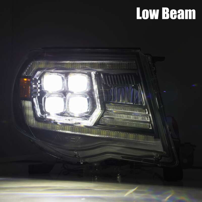 AlphaRex 880742 05-11 Toyota Tacoma NOVA LED Projector Headlights Plank Style Black with Activation Light/DRL