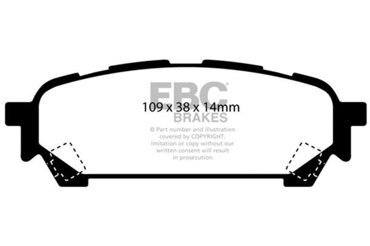 EBC 04-06 Saab 9-2X 2.0 Turbo Ultimax2 Rear Brake Pads UD1004