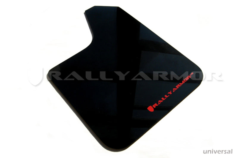 Rally Armor UR Mud Flaps - Universal - Black/White Logo - #MF12-UR-BLK/WH